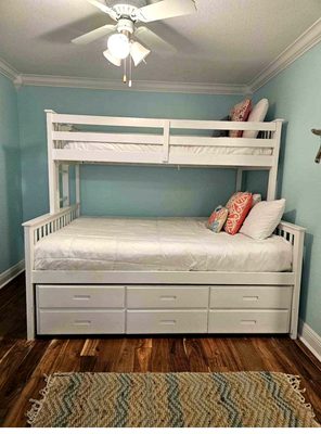 Clean bunk bedroom in vacation rental - ready for guests